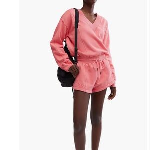 FREE PEOPLE MOVEMENT INTERCEPT ROMPER in Hibiscus NWOT